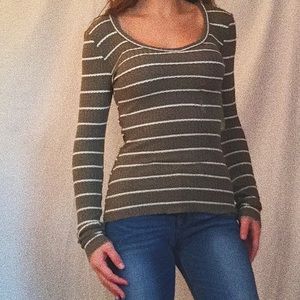 GREEN&WHITE STRIPED THERMAL